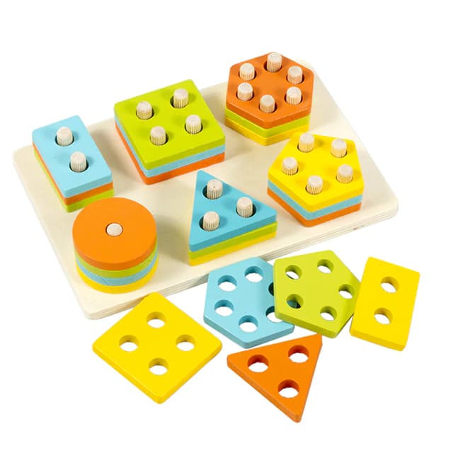 Sortator geometric Montessori din lemn