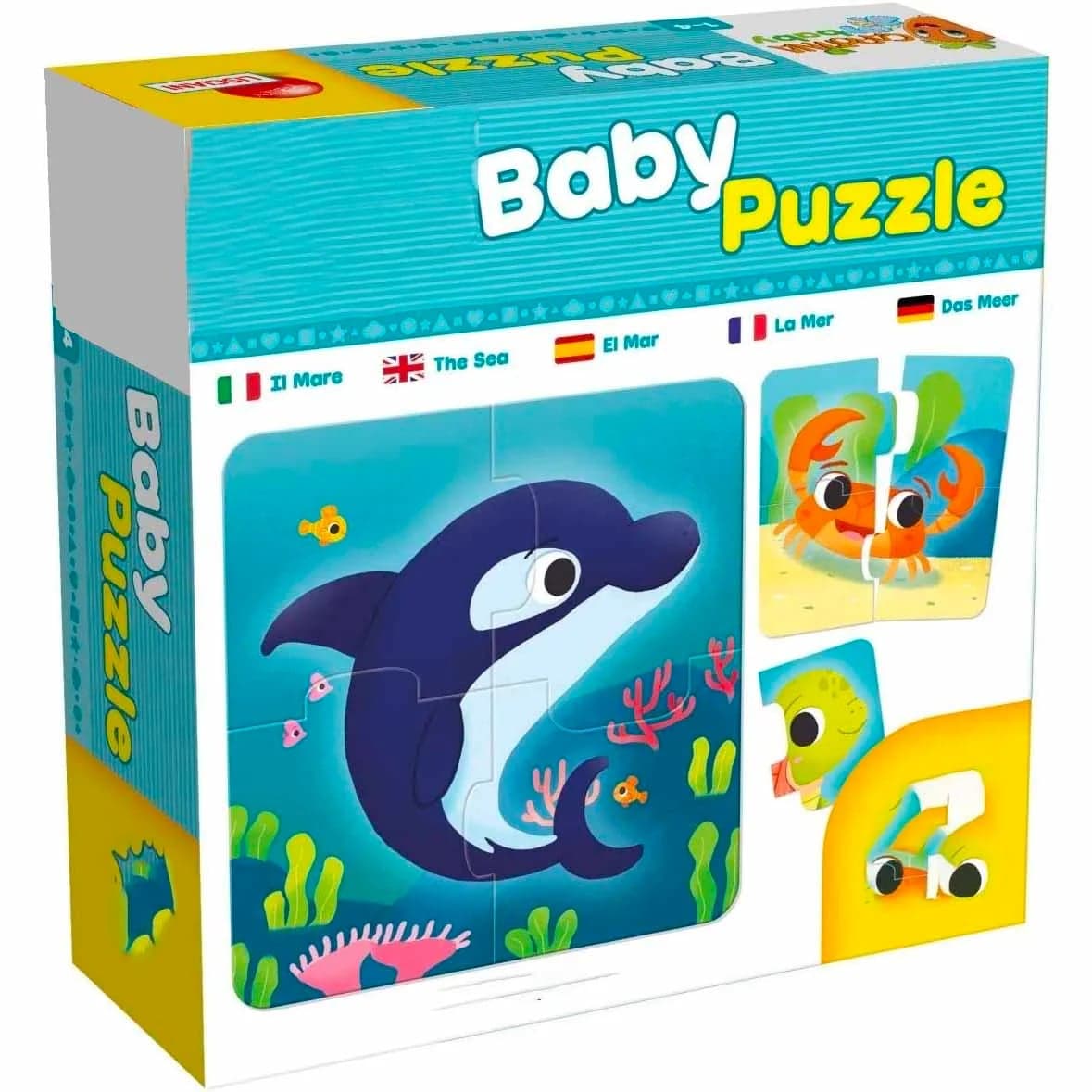 Puzzle din 4 piese pentru copii – Animale marine, 8 modele