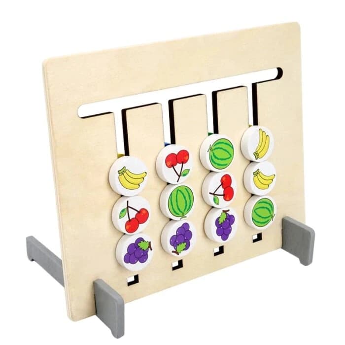 Set Puzzle Montessori, Sa invatam fructele si culorile 4 in 1