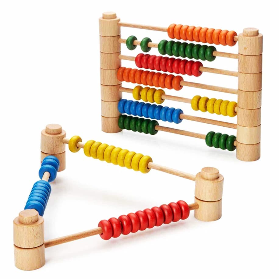 Numaratoare Montessori din lemn, modulara si colorata