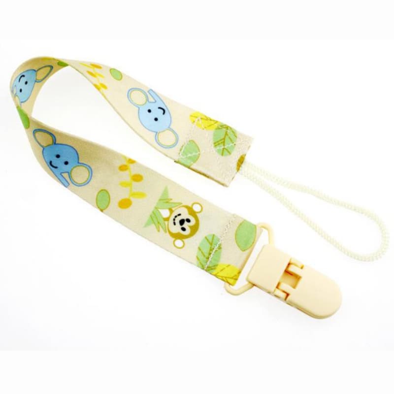 Lant/Snur pentru suzeta sau jucarie cu clips, imprimeu cu animale