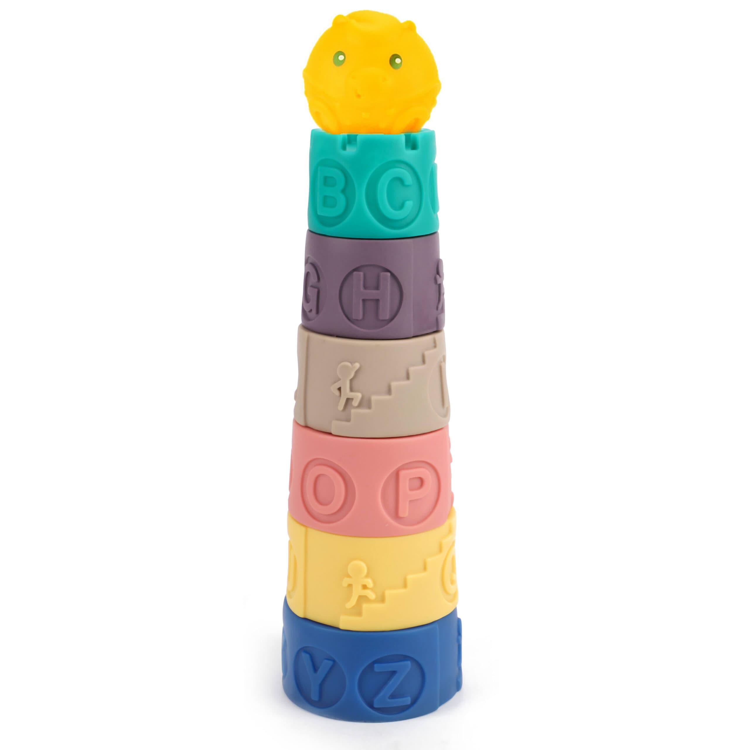 Jucarie educativa bebe, multifuntionala, cuburi si turn de stivuire