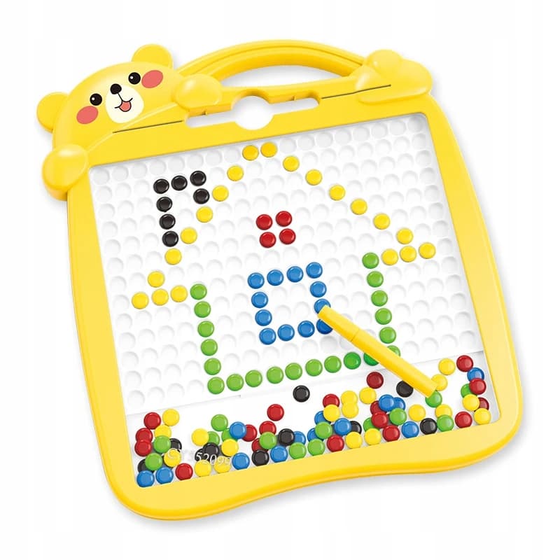 Tabla magnetica Montessori de desenat cu margele si stilou magnetic