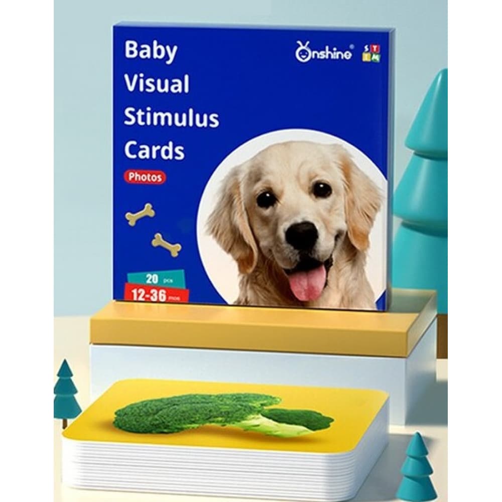 Set 20 carduri stimulare vizuala bebelusi, cartonase cu imagini, 22cm, 12-36 luni