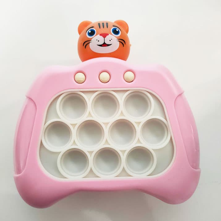 Joc interactiv Pop-It Consola, antistres, cu sunete si lumini, Tigru