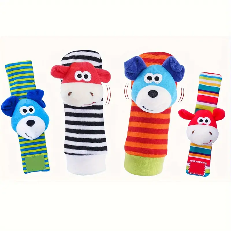 Set sosetele si bratari pentru stimulare vizuala si cognitiva, zornaitoare pentru bebelusi, coordonare mana-ochi-picior, textil