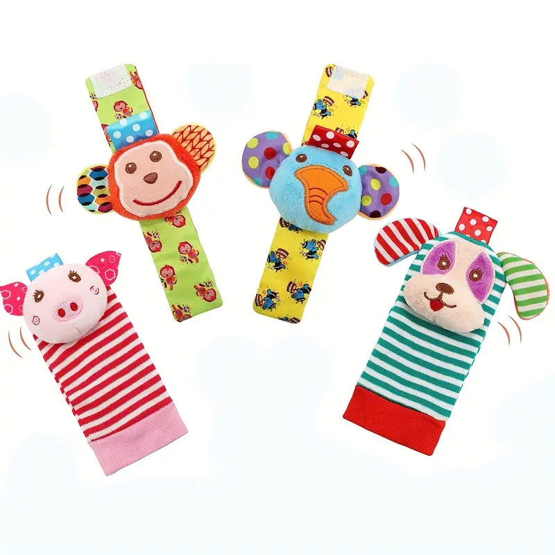 Set sosetele si bratari pentru stimulare vizuala si cognitiva, zornaitoare pentru bebelusi, ideale pentru coordonare mana-ochi-picior, textil