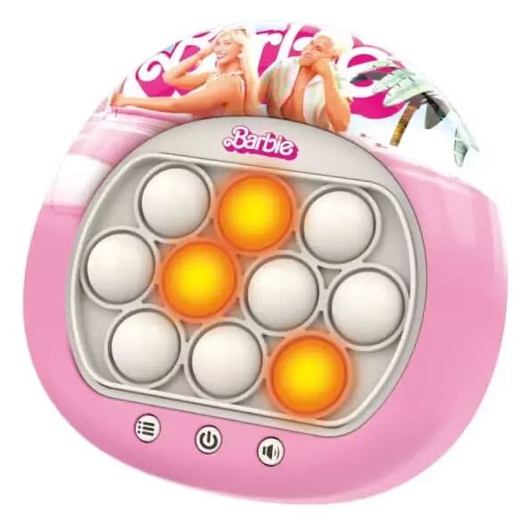 Joc interactiv Pop-It Consola, antistres, cu sunete si lumini, Barbie