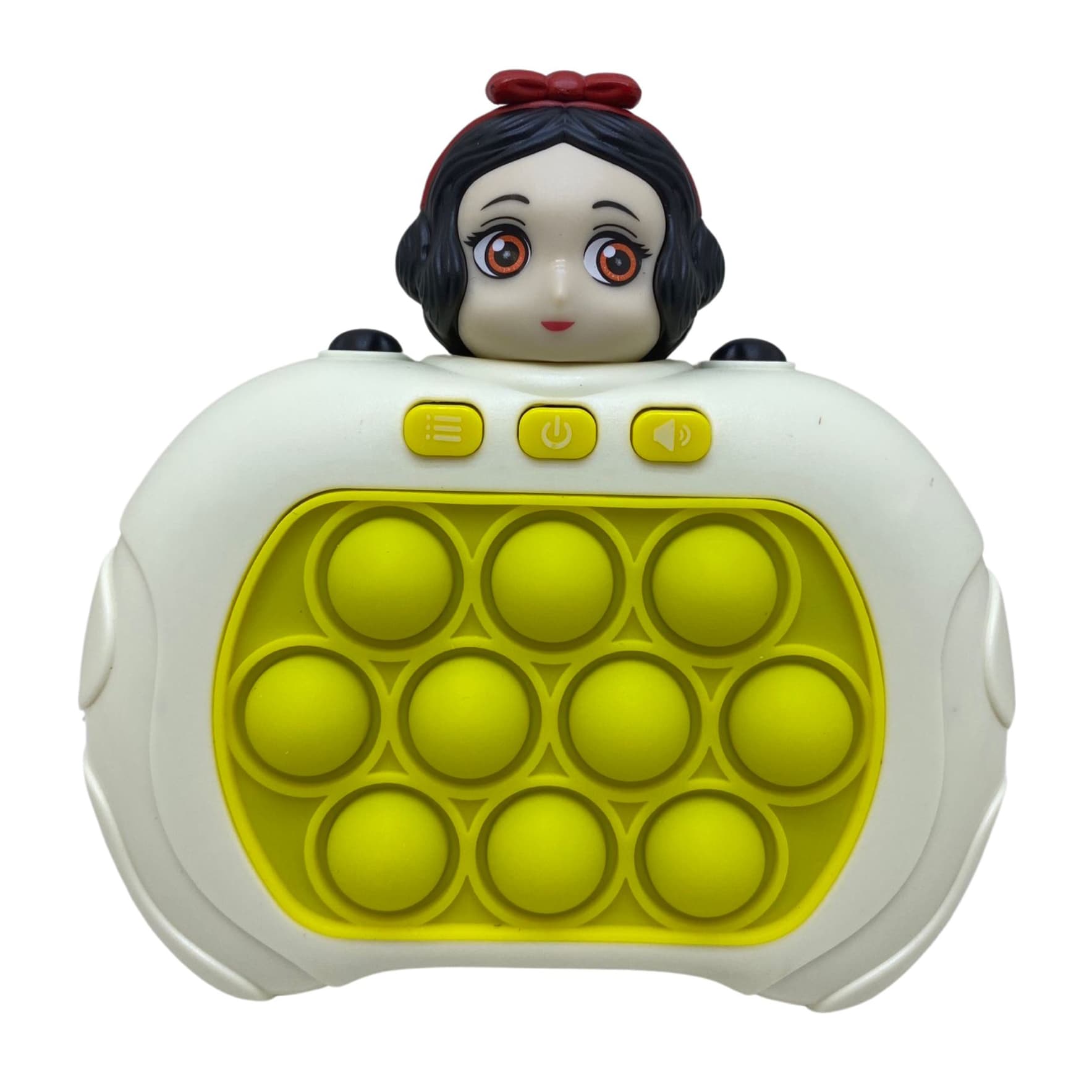 Joc interactiv Pop-It Consola, antistres, cu sunete si lumini, Alba ca Zapada