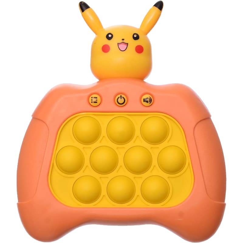 Joc interactiv Pop-It Consola, antistres, cu sunete si lumini, Portocaliu