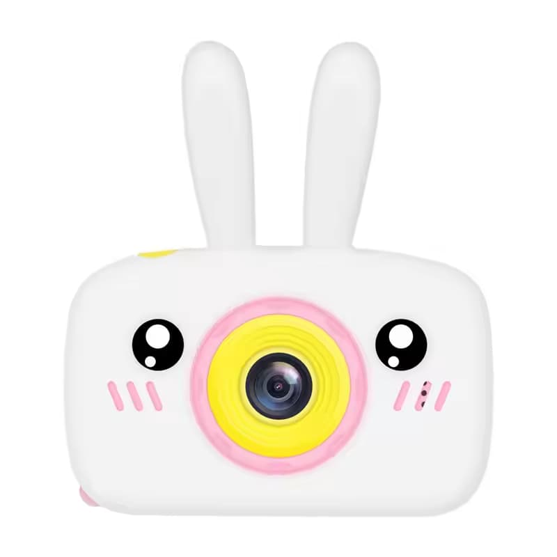 Camera foto copii, 1080P 30fps, 20Mp, LCD display 2.0", 600 mAh, Jocuri, Temporizator, Constructie durabila, ABS/Silicon, Iepurasul Alb