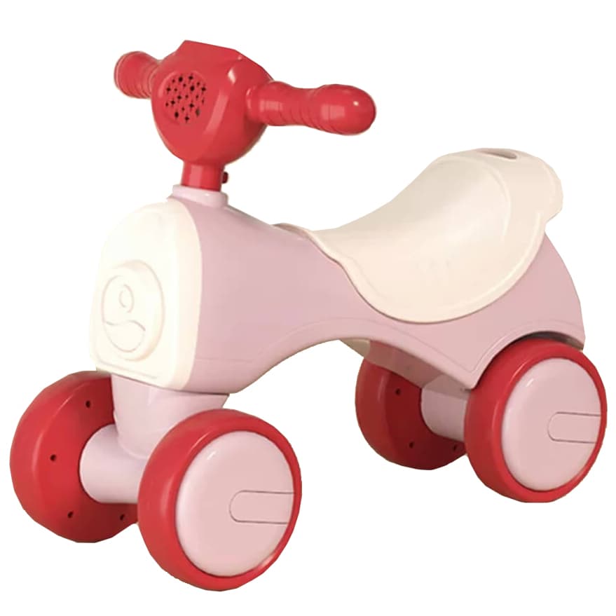 Bicicleta fara pedale cu 4 roti pentru copii, lumini Led si Muzica, 1-3 ani, Roz Pal