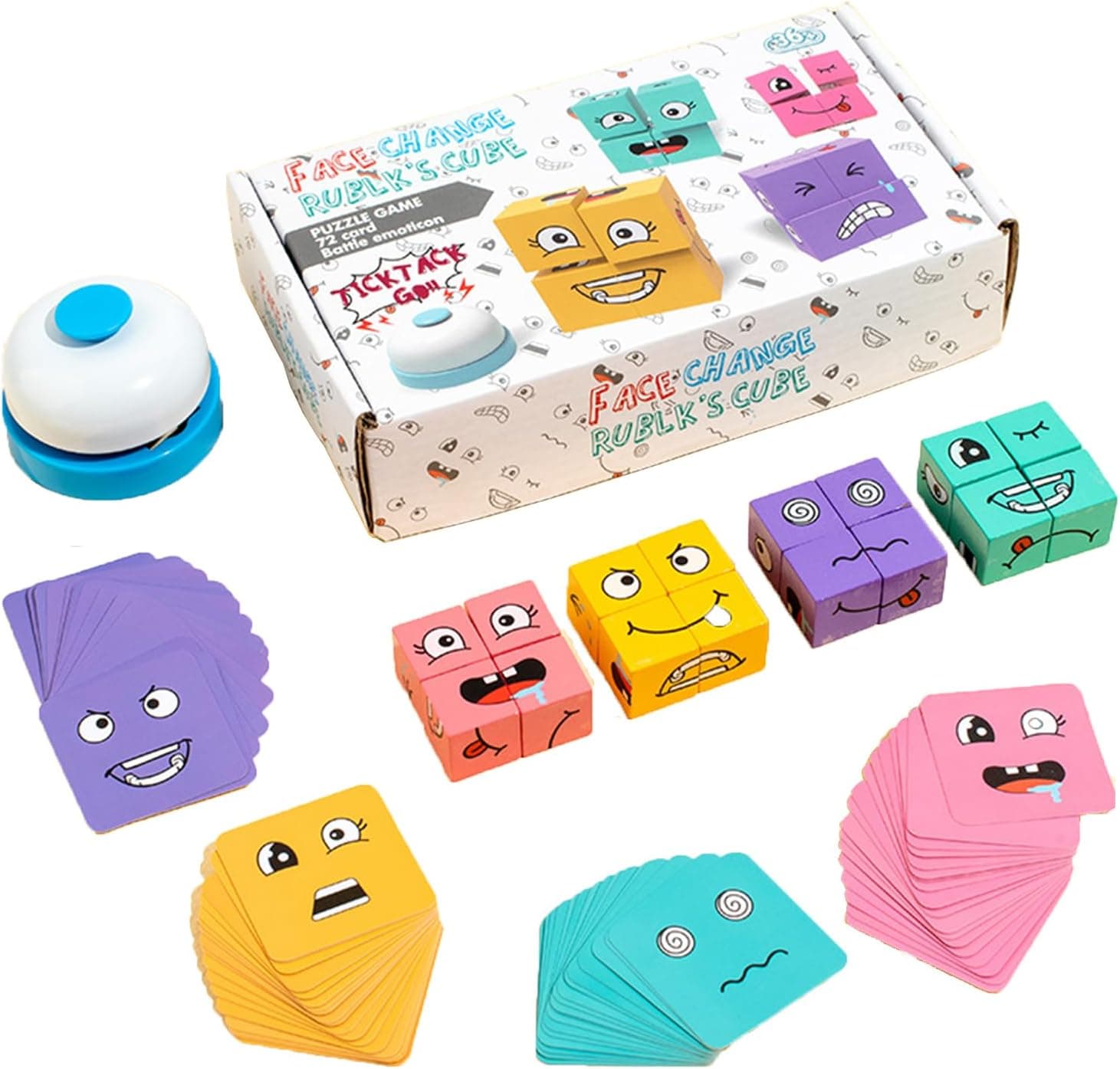Joc emotii expresii faciale, Montessori din cuburi de lemn