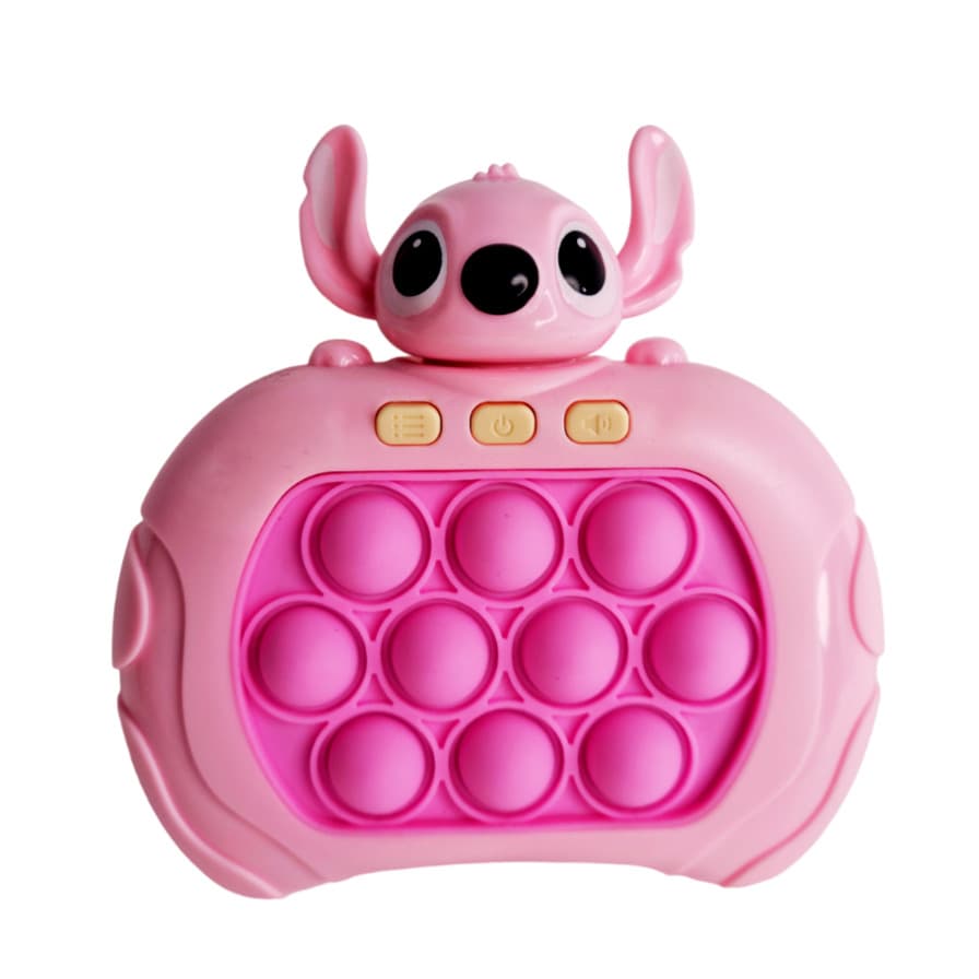 Joc interactiv Pop-It Consola, antistres, cu sunete si lumini, Stitch Lilo Roz