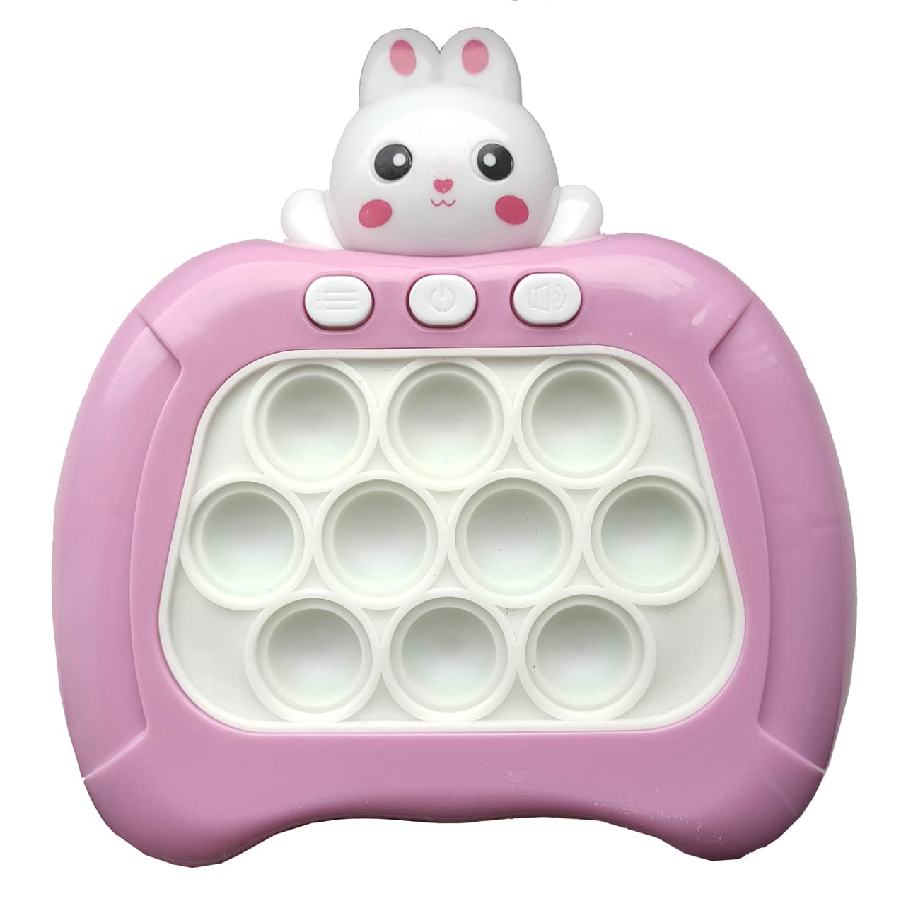 Joc interactiv Pop-It Consola, antistres, cu sunete si lumini, Roz