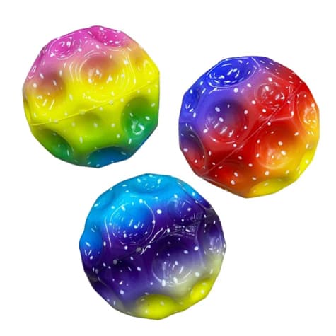 Set 3 mingi Saltarete, super space ball, culoare curcubeu, 7 cm