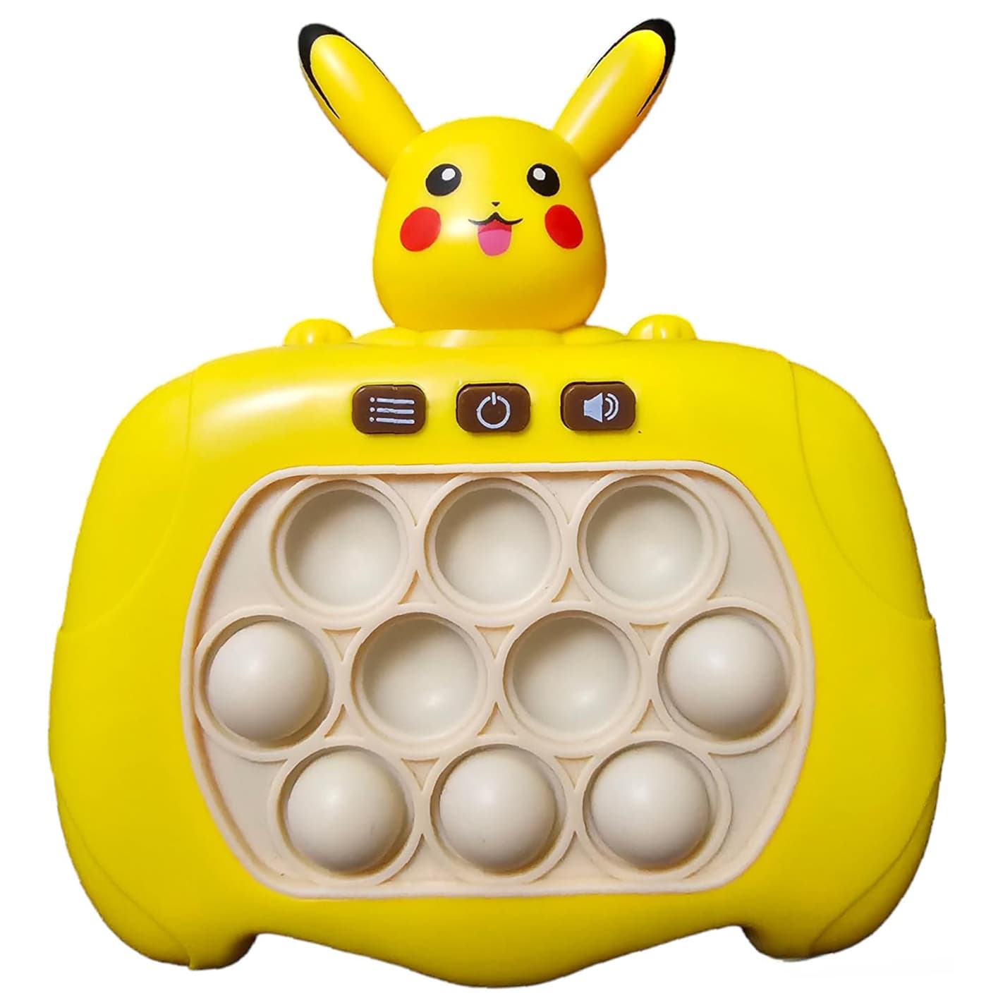 Joc interactiv Pop-It Consola, antistres, cu sunete si lumini, forma Pikachu
