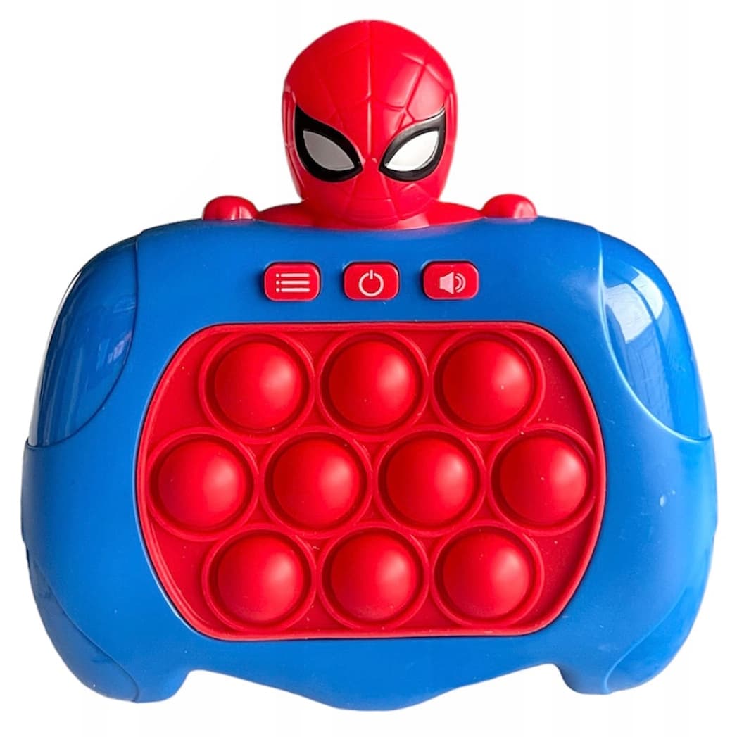 Joc interactiv Pop-It Consola, antistres, cu sunete si lumini, forma Spider Man