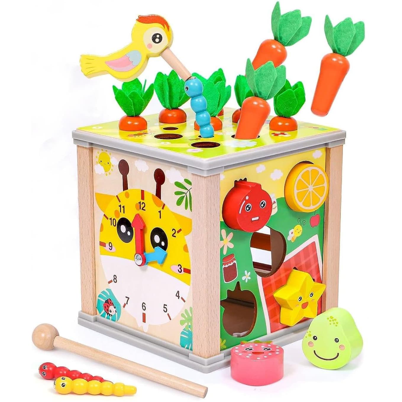 Cub Educativ Din Lemn Centru Activitati Montessori 6-in-1