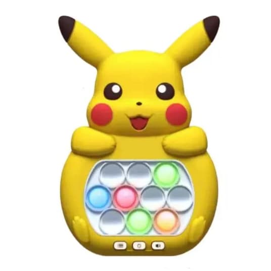 Joc interactiv Pop-It Consola, antistres, cu sunete si lumini, forma Pikachu