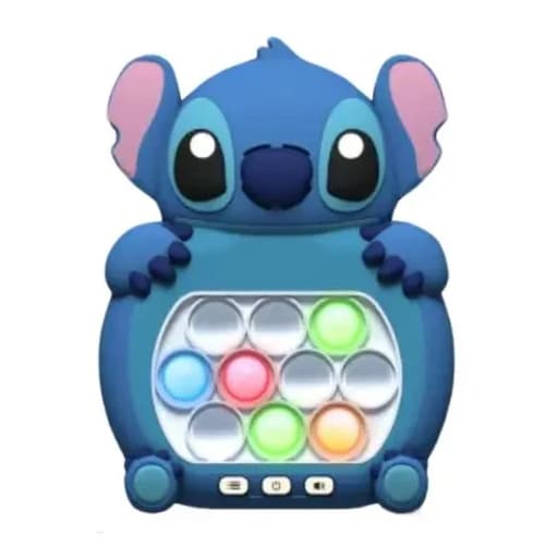 Joc interactiv Pop-It Consola, antistres, cu sunete si lumini, forma Stitch
