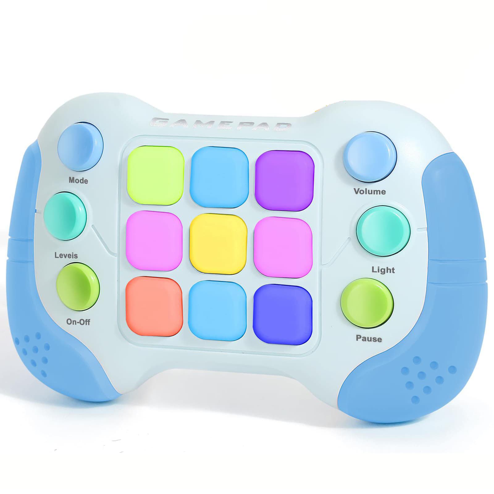 Jucarie Pop It Electronica/Consola, 999 de Nivele Diferite, Lumini RGB, Muzica, Antistres, Senzoriala, Ajuta Memoria si Indemanarea, Blue