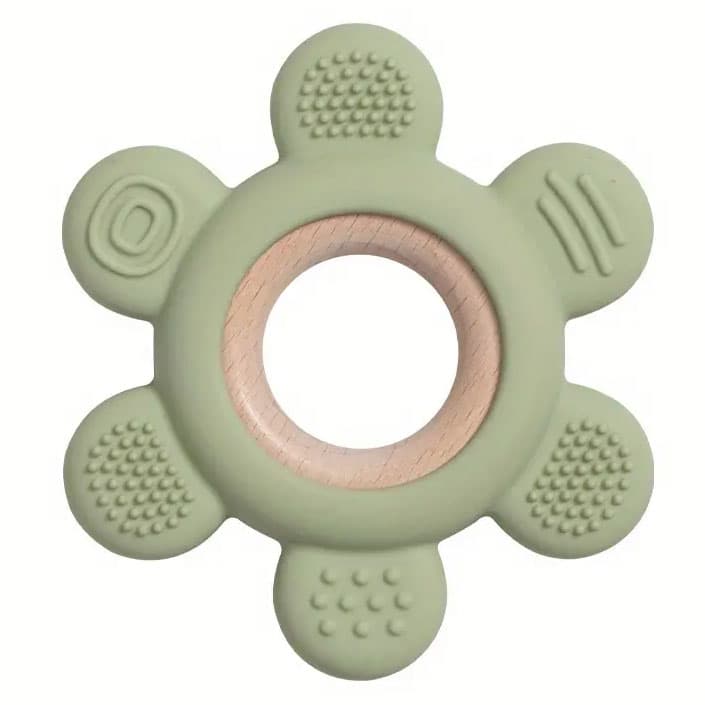 Jucarie pentru Dentitie, din Silicon, in Forma de Stea, fara BPA, verde