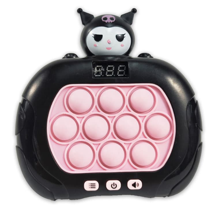 Joc interactiv Pop-It Consola, antistres, cu sunete si lumini, afisaj si 999 level, forma Kuromi cu afisaj