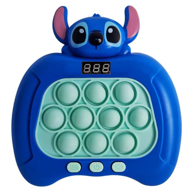 Joc interactiv Pop-It Consola, antistres, cu sunete si lumini, afisaj si 999 level, forma Stitch cu afisaj