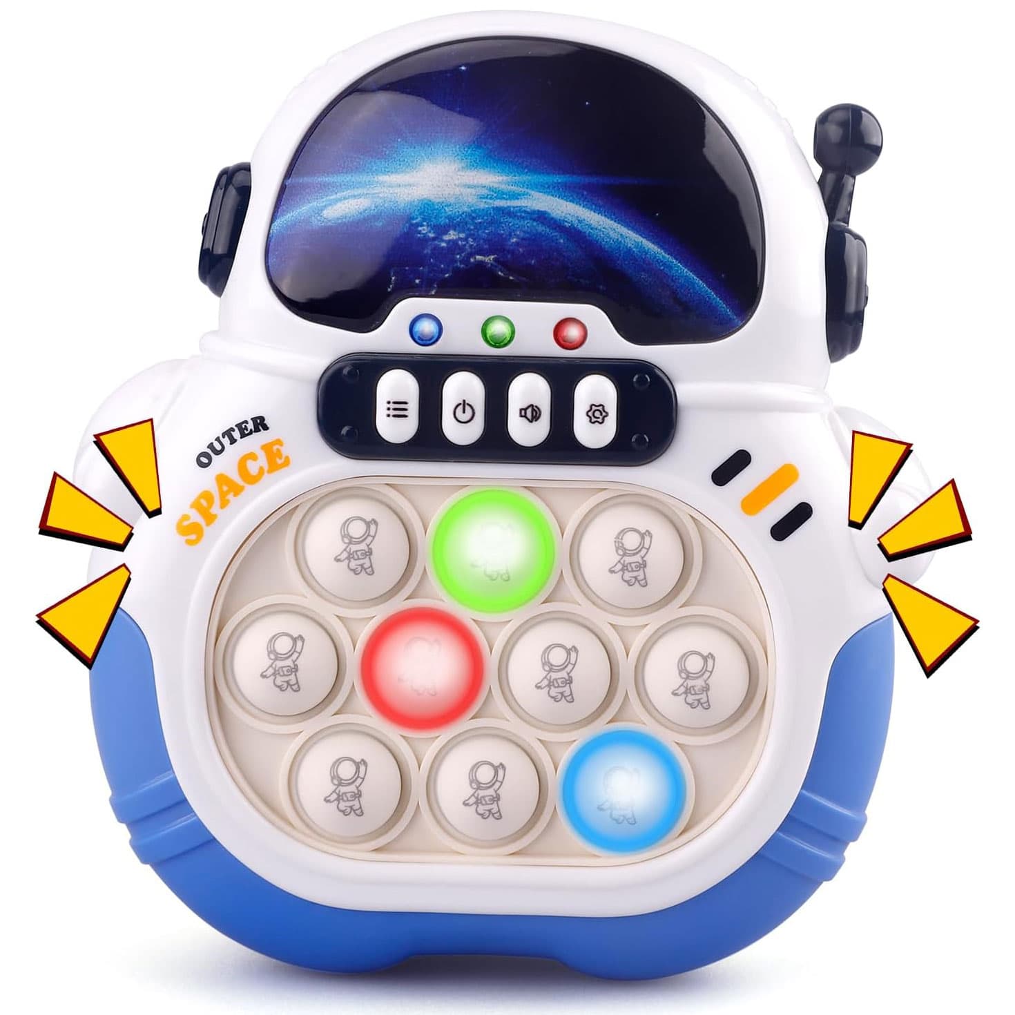 Jucarie Pop It Electronic/Consola Premium, cu Lumini, 3 Culori, 7 Moduri de Joc, si 999 Nivele, Astronaut Albastru