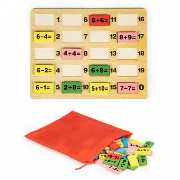 Tabla inmultirii si domino, din lemn