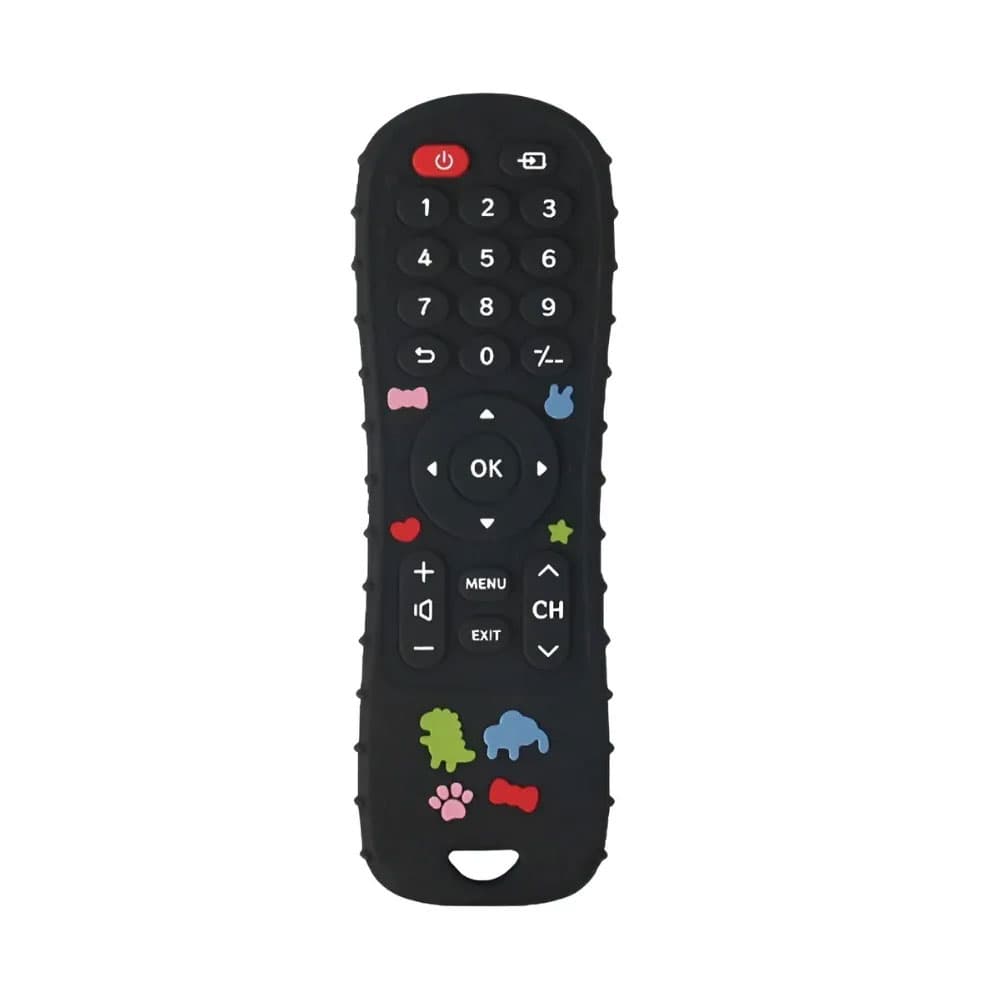 Telecomanda de jucarie pentru dentitie, din silicon, neagra, 6 luni+