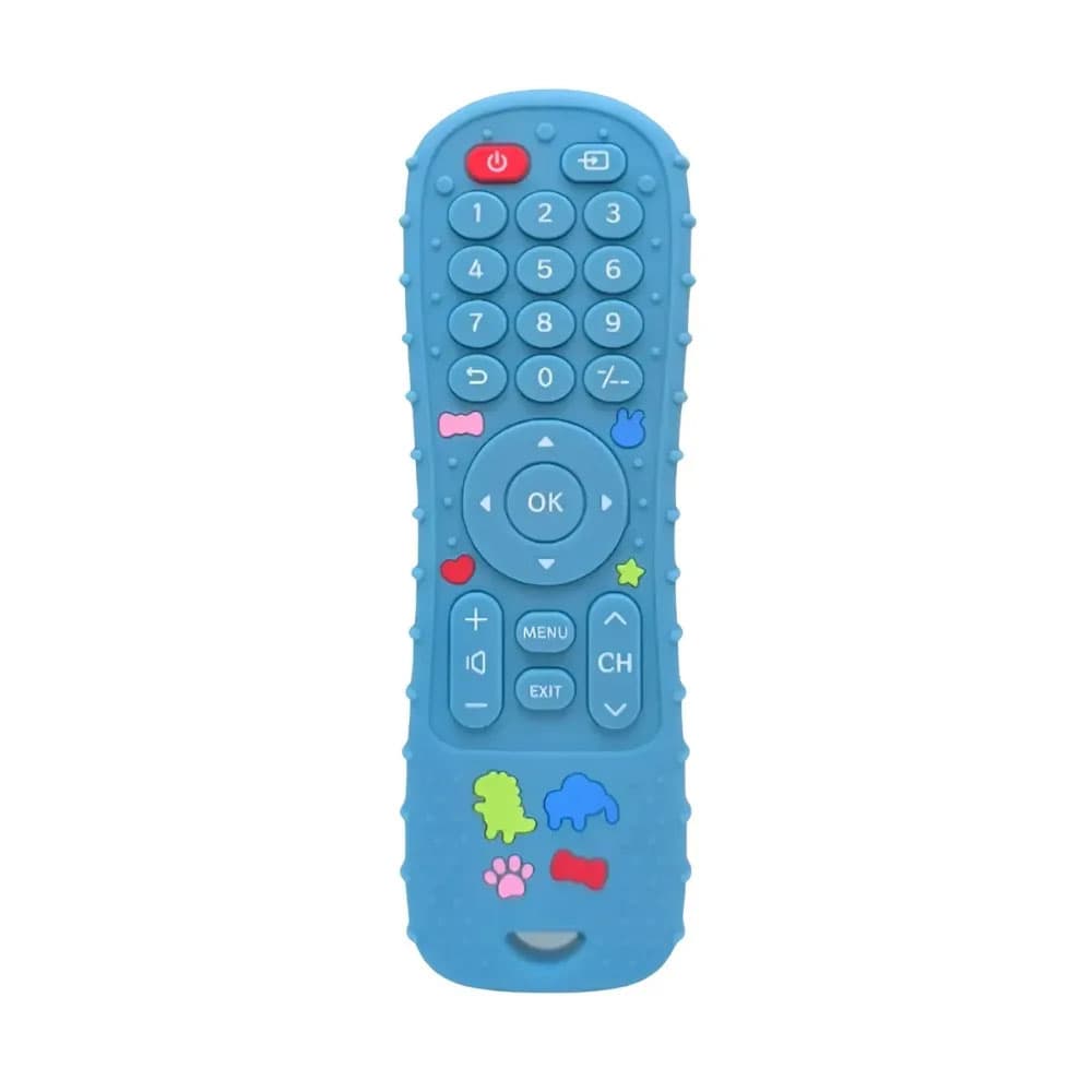 Telecomanda de jucarie pentru dentitie, din silicon, blue, 6 luni+