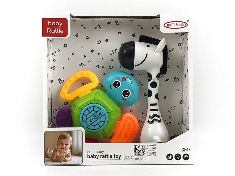 Set 2 Jucarii Zornaitoare pentru Bebelusi – Broscuta Testoasa si Zebra Vesela, +3 luni