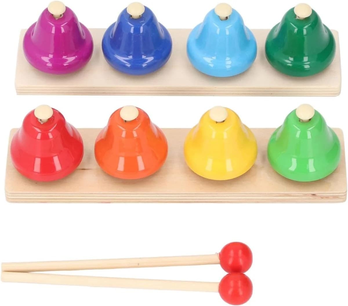 Set Clopotei Muzical Colorat 8 Note pentru Copii cu Malete - Dezvolta Creativitatea