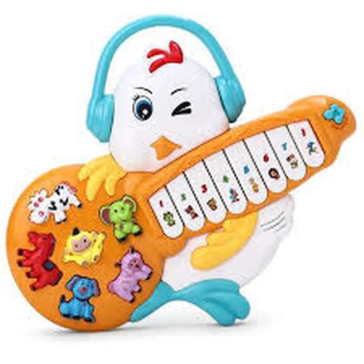 Set muzical electronic in forma de pui cu pian si animale interactiv pentru copii mici