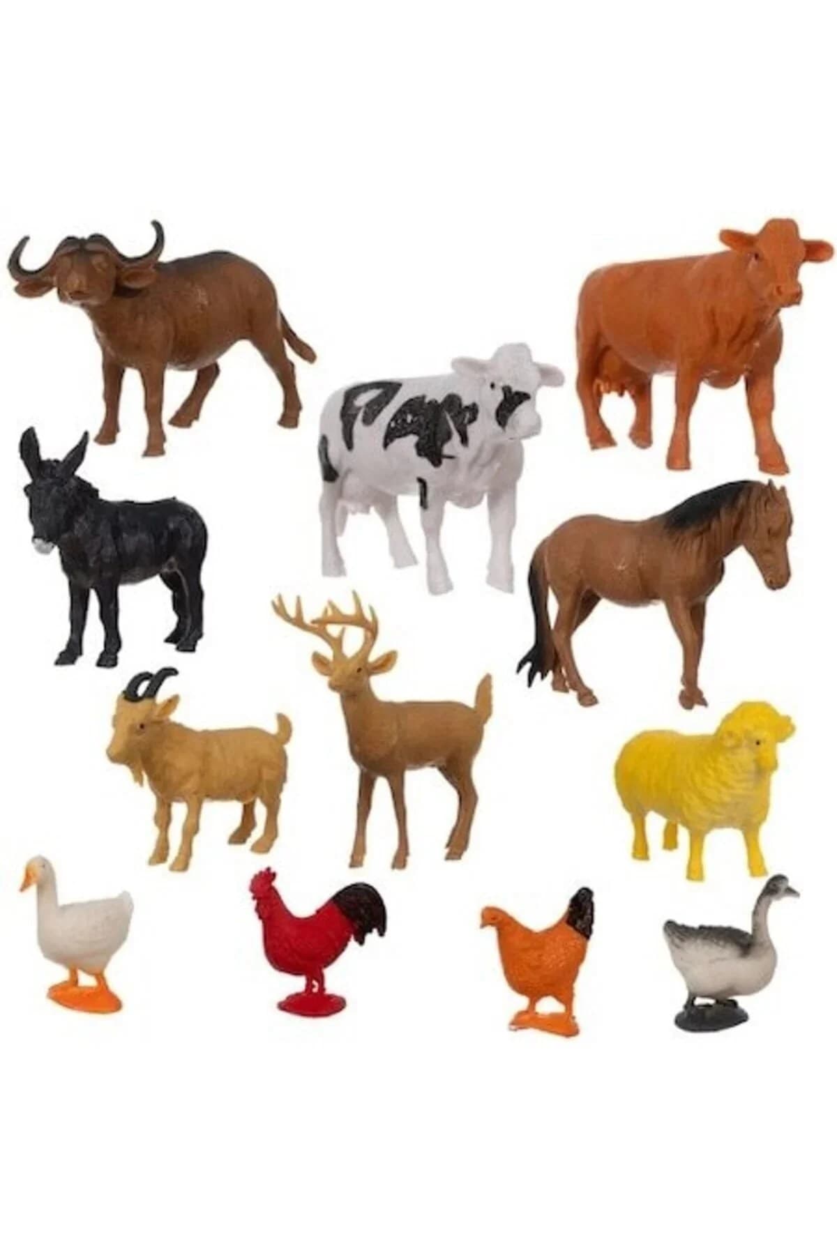 Set complet animale ferma si animale salbatice, figurine realiste din plastic rezistent pentru copii