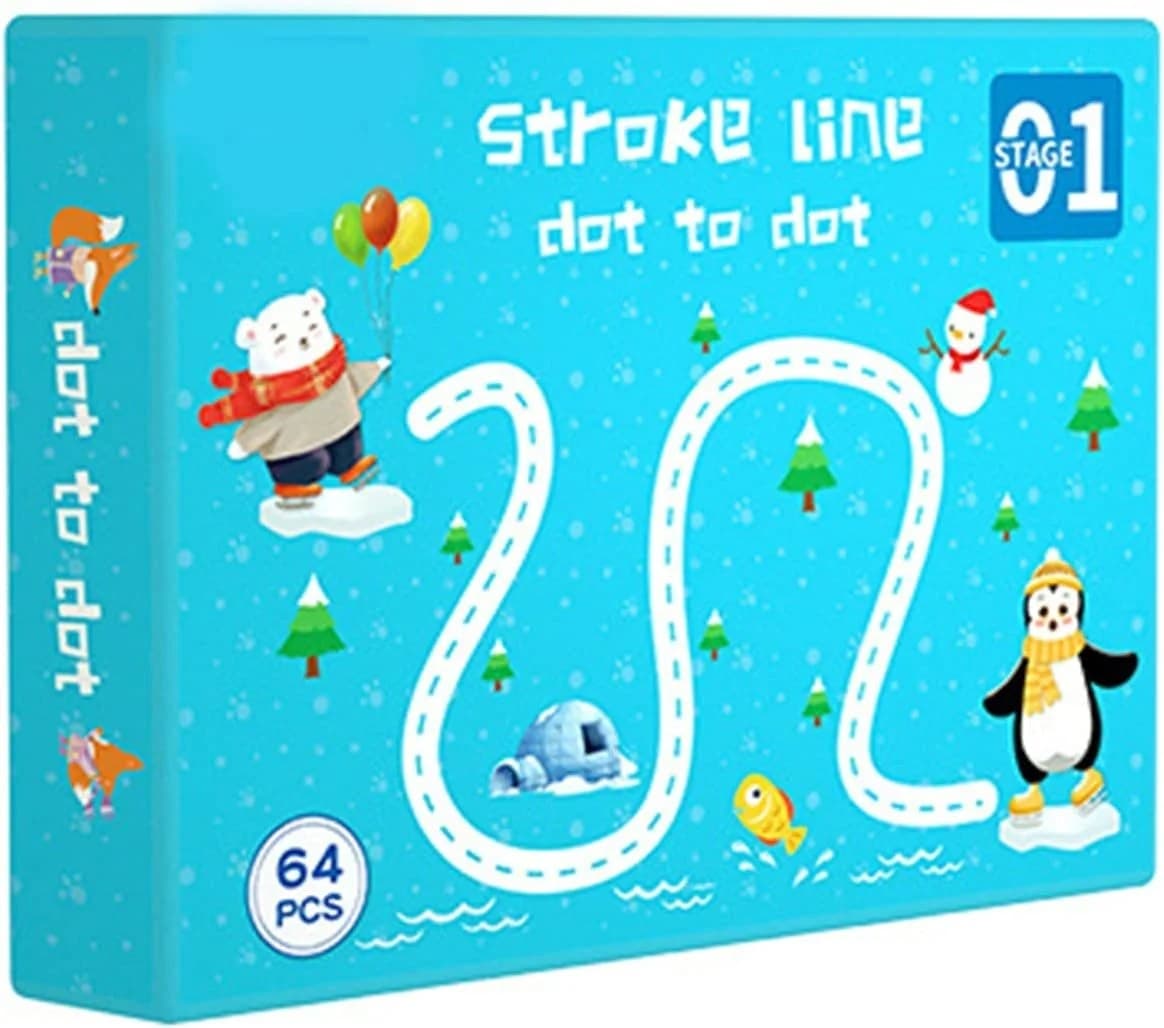 Set educativ interactiv dot to dot si trasee pentru copii cu tematica arctica, 64 piese