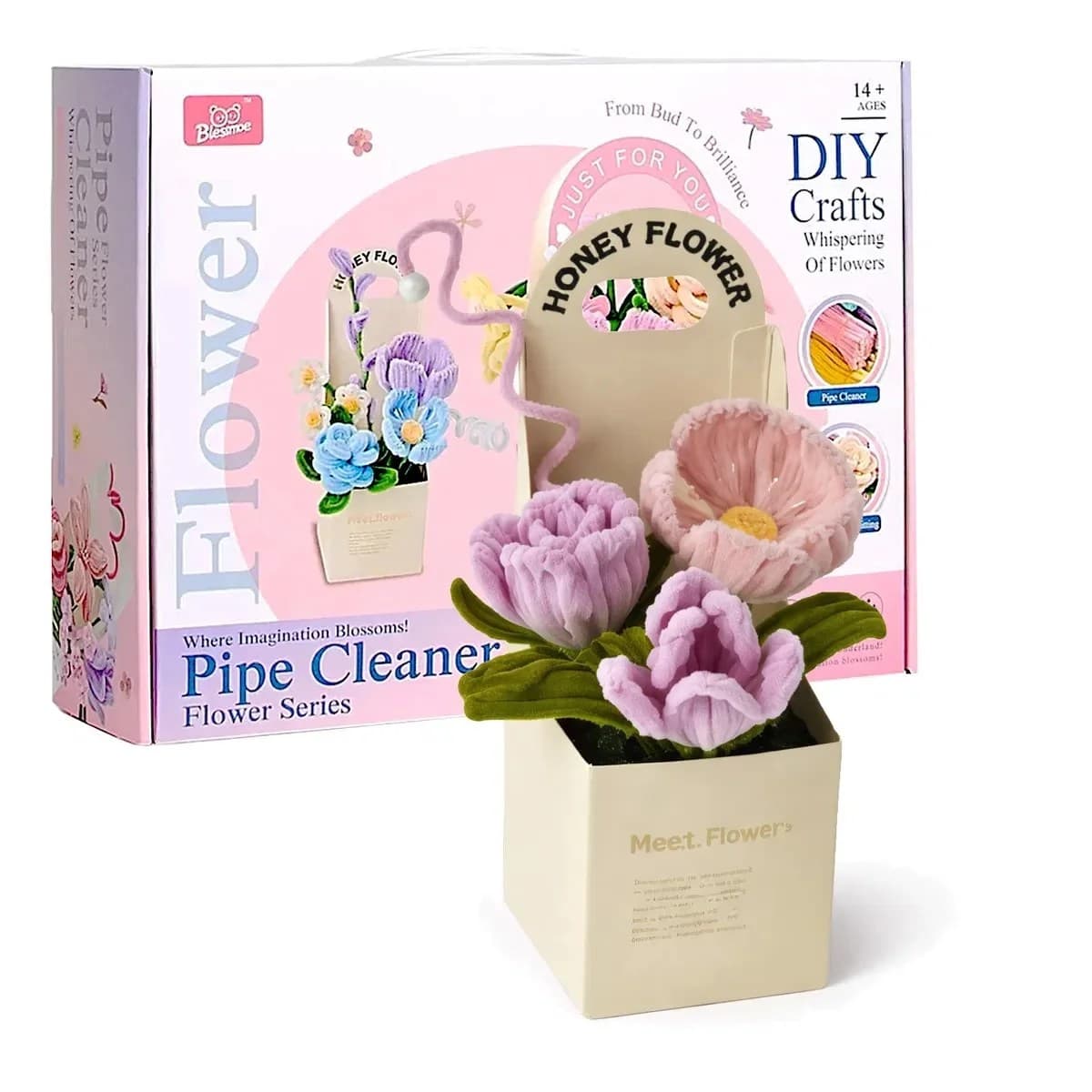 Set creativ DIY Blessmee flori din sarma plusata pentru decoratiuni unice, varsta 14+