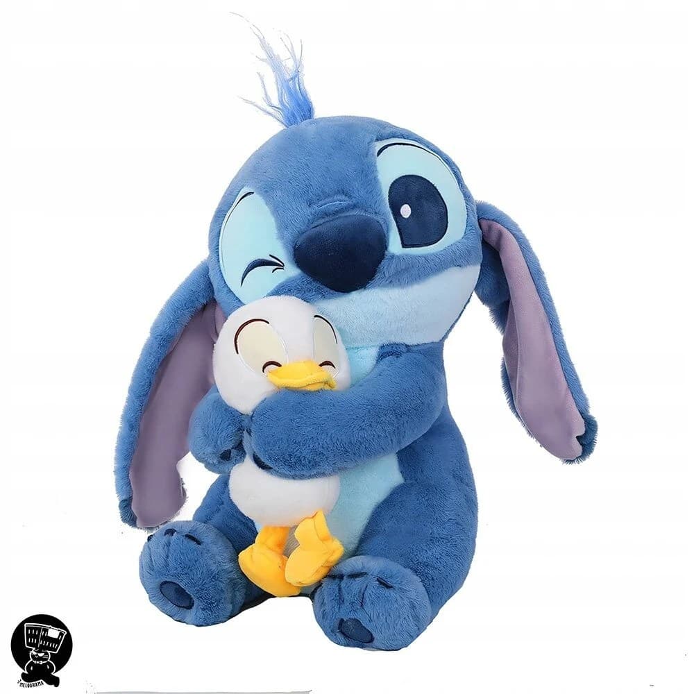 Jucarie de Stitch albastru cu Donald Duck moale, un prieten de nedespartit pentru copii