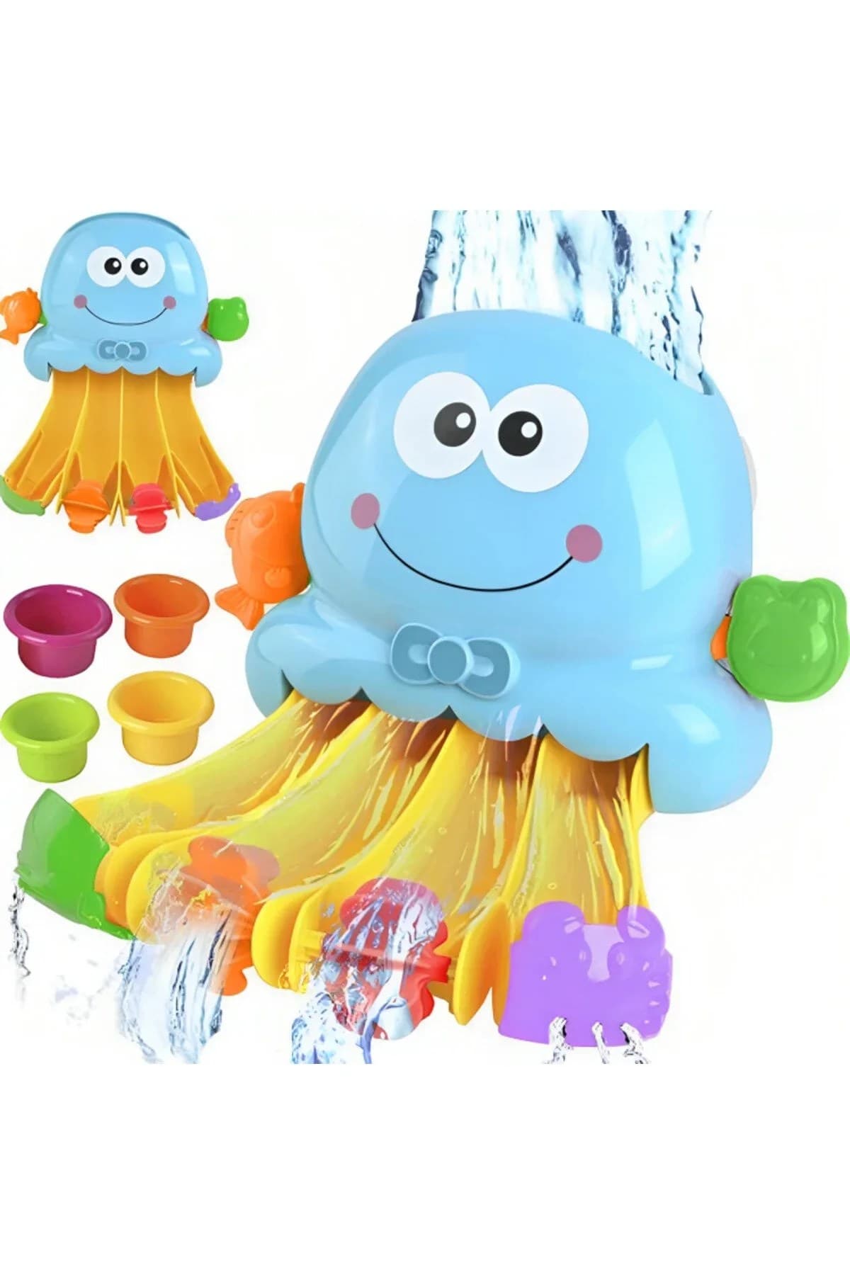 Jucarie de Baie Octopus Interactiv cu Jeturi de Apa si Roti Mobile pentru Copii Mici