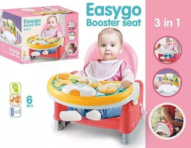 Scaun de masa portabil si centru de activitati Easygo 3 in 1 pentru bebelusi