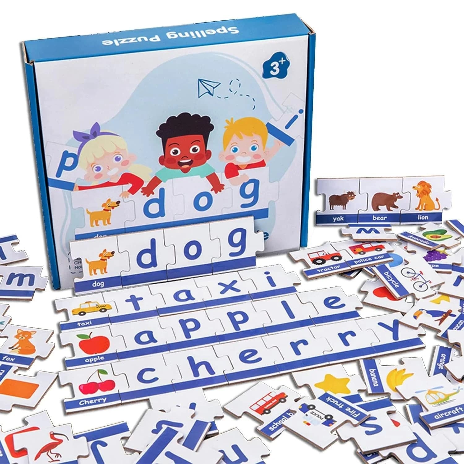 Joc educativ puzzle pentru invatarea literelor si formarea cuvintelor pentru copii 3+ ani