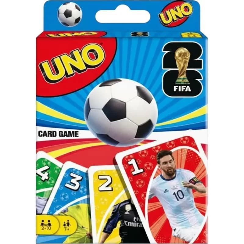 Joc de carti uno editia fifa cu tematica fotbal si jucatori celebri perfect pentru fani