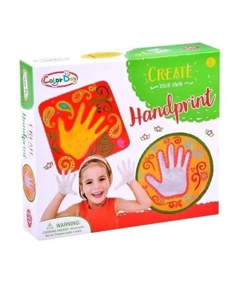 Set creativ color day create your own handprint pentru copii peste 3 ani