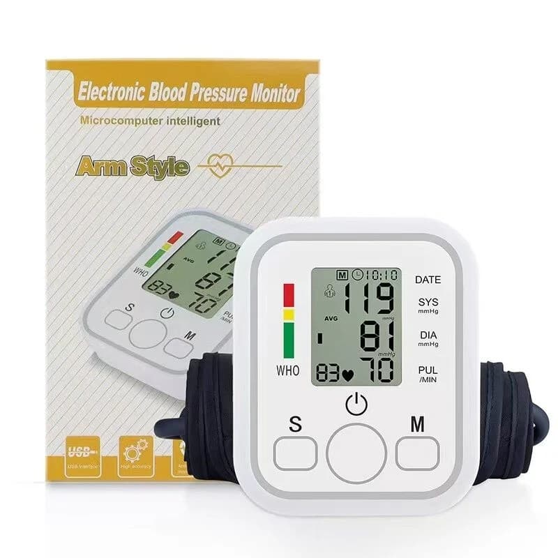 Tensiometru electronic inteligent de brat cu afisaj digital mare si memorie pentru doi utilizatori