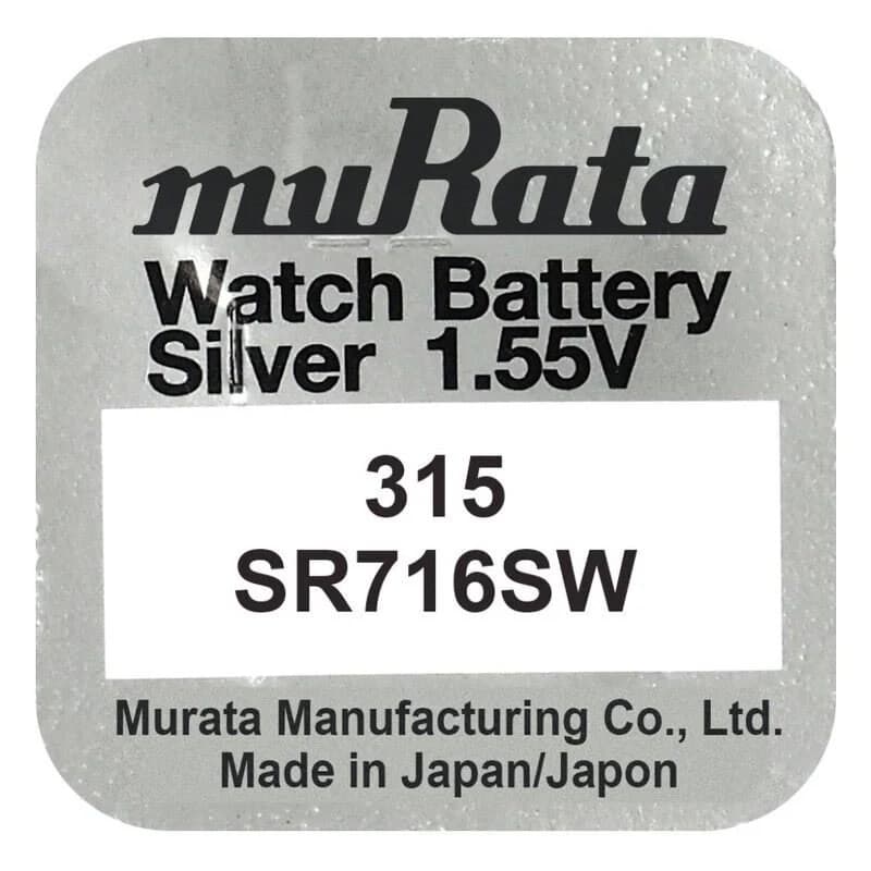 Baterie 315 / SR716SW, oxid argint, 1.55V, Murata