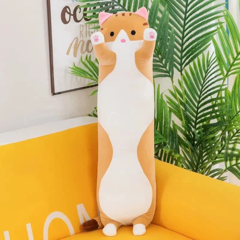 Perna de plus pisica lunga, moale si confortabila, ideala pentru relaxare si decor, 70 cm