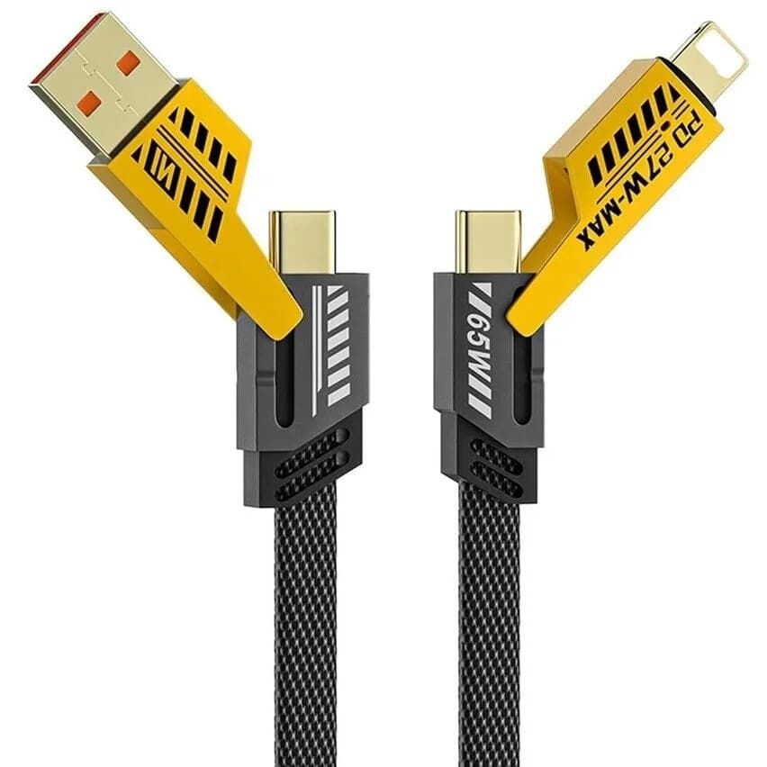 Cablu multifunctional 4 in 1 usb c si lightning pentru incarcare rapida si transfer de date aurovr