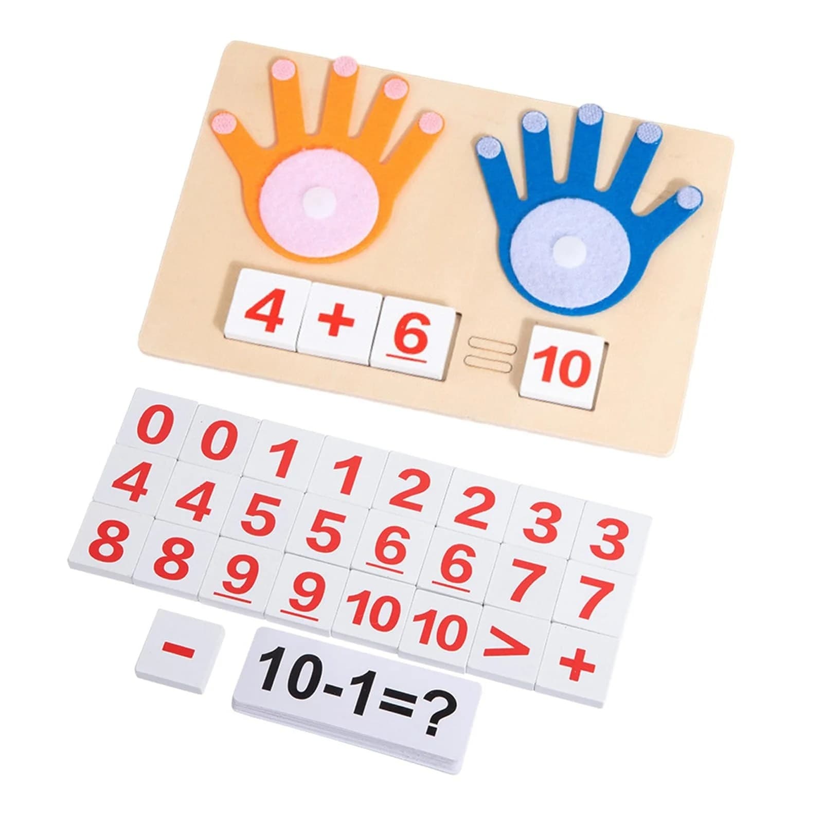 Set educativ montessori din lemn pentru invatarea aritmeticii si numerelor pentru copii